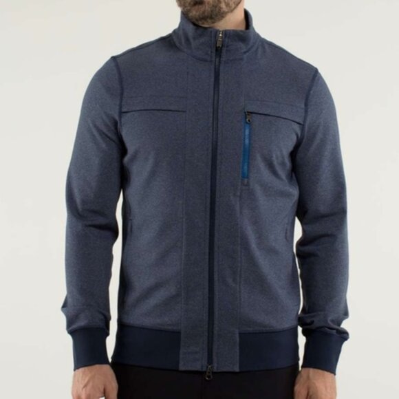 Lululemon Post Gravity Heathered Inkwell Zip Up High Collar Lightweight Jacket M